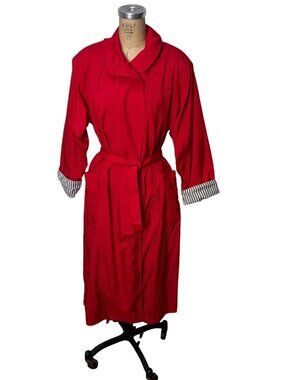 1990s SKYR red trench coat raincoat Oversized Size S-M